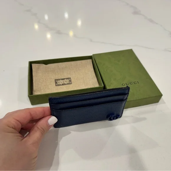 Gucci Navy Leather Card Holder - Picture 5 of 7